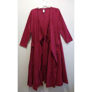 Long Maxi Open Cardigan Burgundy Red Color Size XL